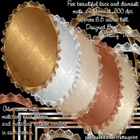 Lace and Damask Mats, and Frames