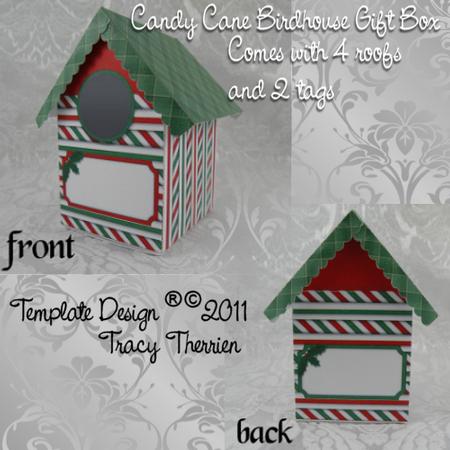 Christmas Pepermint Stick Birdhouse Box