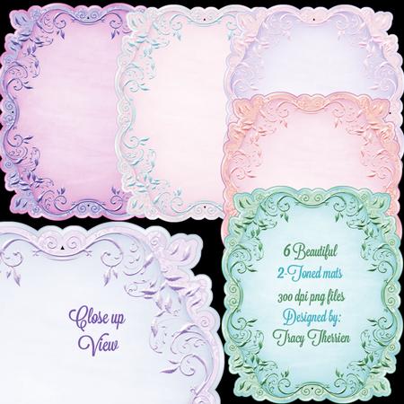 2-toned Lacy Leaf Mats