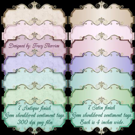 Glass Shouldered Sentiment Tags