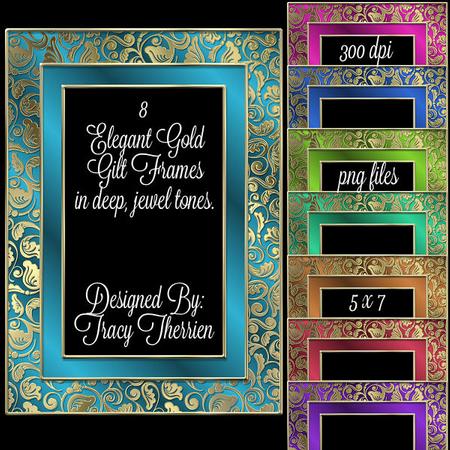 Gold Gilt Jewel Tone Frames