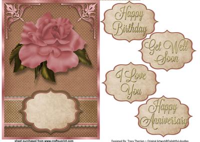 Vintage Rose Card Topper
