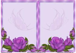 Pink and Purple Roses Card Insert