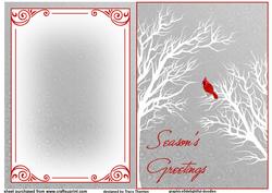 Cardinal Christmas Card Front and Back