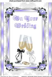 Wedding Day Champagne Glasses on Mauve