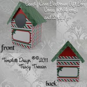 Christmas Pepermint Stick Birdhouse Box