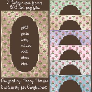 Antique Paper Rose Frames