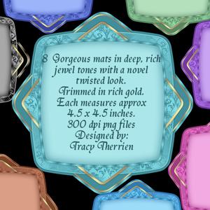 Double Damask Jewel-toned Mats