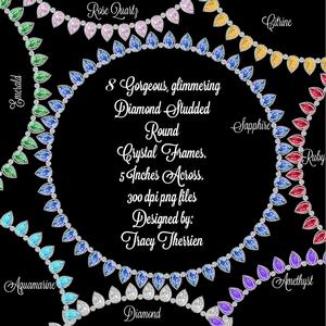 Round Crystal and Diamond Frames