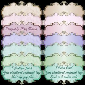Glass Shouldered Sentiment Tags