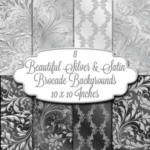 Silver and Satin Brocade Backgrounds