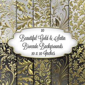 Gold and Satin Brocade Backgrounds