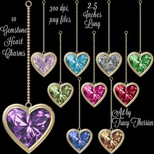 Gemstone Heart Charms