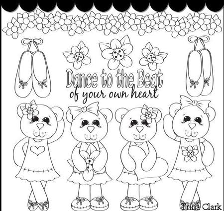 Tiny Dancer 2 B/w Clip Art