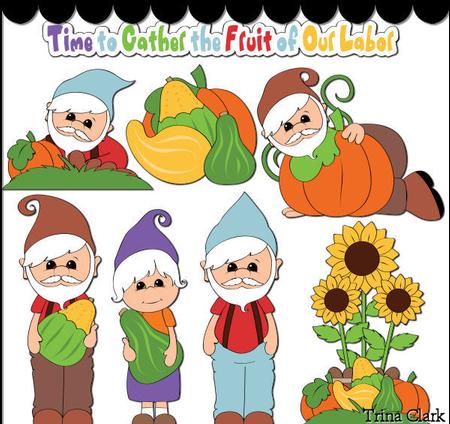 Autumn Gnomes 1 Clip Art