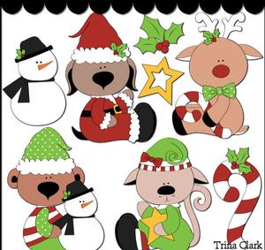 Santa's Friends 1 Clip Art