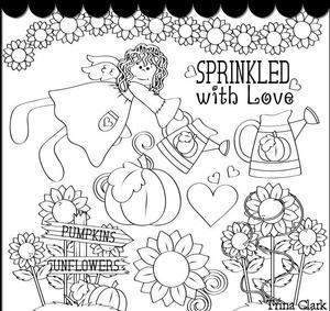 Sprinkled with Love 1 B/w Clip Art
