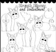 Donkey Doodles 1 B/w Clip Art