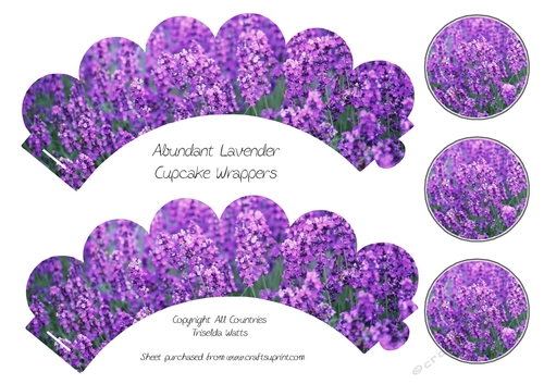 Abundant Purple Lavender Cupcake Wrappers