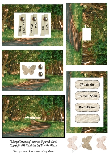 Beautiful Australian Landscape Oval Pyramid Stacked Card MANGO TREES