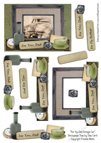 For Ýou Dad Vintage Car Step by Step Male Card