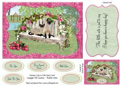 Siamese Cats in Park Beautiful Quick A5 Card Front