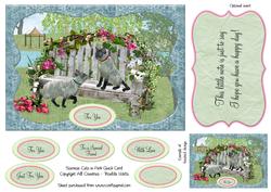 Grey Siamese Cats in Park Quick A5 Card Front