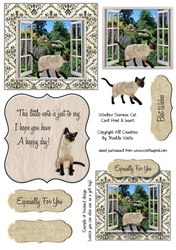 Beautiful Siamese cat in Window Card Front and Insert