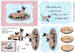 Siamese Cats Step by Step Card with Insert