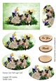 Siamese Cats and Pansies Oval Layer Card Green