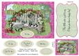 Grey Siamese Cats in Park Quick A5 Card Front Pink