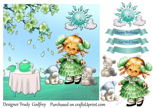Little Girl Green Party