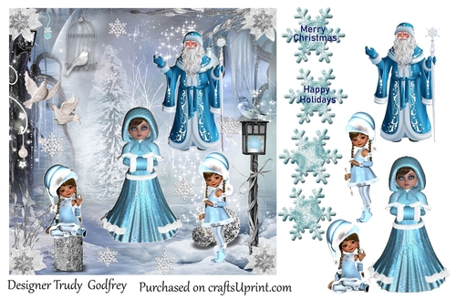 Blue Christmas Santa 