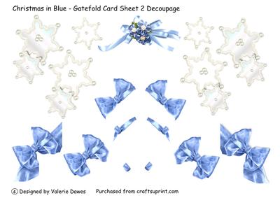 Christmas in Blue - Gatefold Card Sheet 2 Decoupage