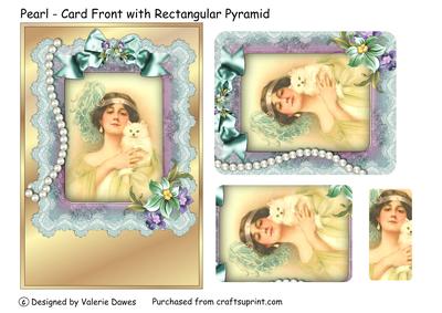 Pearl - Vintage Card Front with Rectangular Pyramid