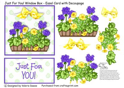 Just for You! Window Box - Easel Card with Decoupage