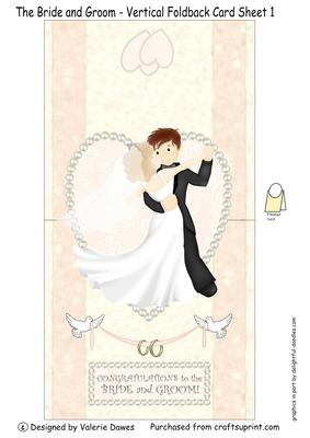 The Bride and Groom - Vertical Foldback Card Sheet 1
