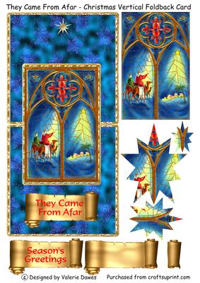 They Came from Afar - Christmas Vertical Foldback Card
