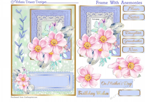 A5 Card Front - Frame with Anemonies