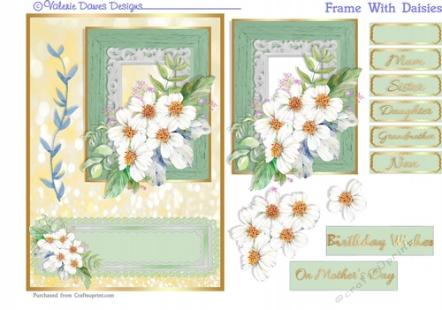 A5 Card Front - Frame with Daisies