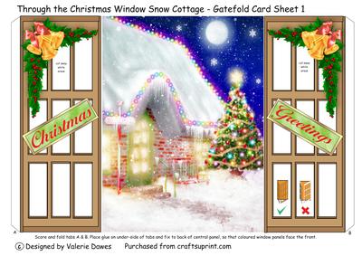 Through the Christmas Window Snow Cottage - Gatefold Sheet 1