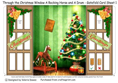 Through the Christmas Window a Rocking Horse & a Drum