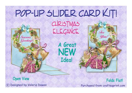 Pop Up Slider Card Kit - Christmas Elegance
