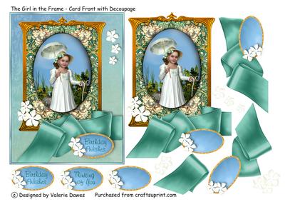The Girl in the Frame - Card Front with Decoupage