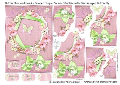 Butterflies & Bows - Shaped Triple Corner Stacker