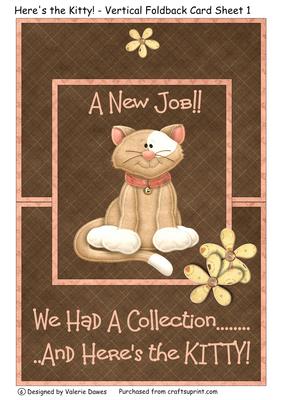 Here's the Kitty! - A4 Vertical Fold Back Card Sheet 1