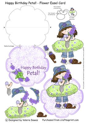 Happy Birthday Petal! - Flower Easel Card