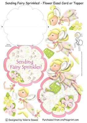 Sending Fairy Sprinkles! Flower Easel Card or Topper