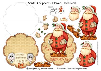 Santa's Slippers - Flower Easel Card or Topper
