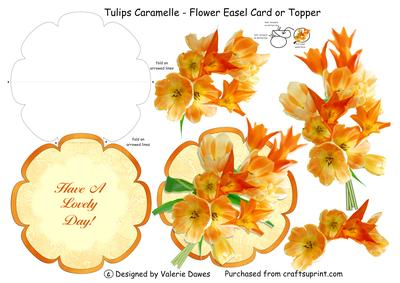 Tulips Caramelle - Flower Easel Card or Topper